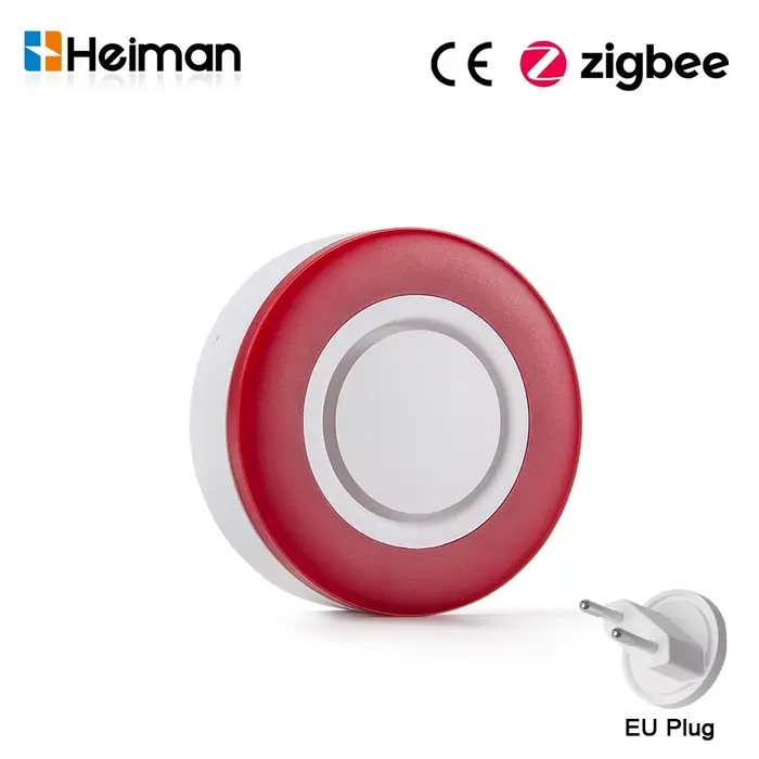 HEIMAN Zigbee 3.0 flash stroboscopique intelligent sirène klaxon alarme sonore avec 95DB grands sons