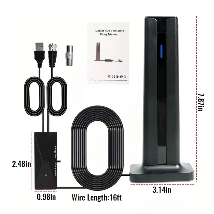 Antenne TV intérieure pour tous les téléviseurs intelligents pour longue portée et numérique HD avec