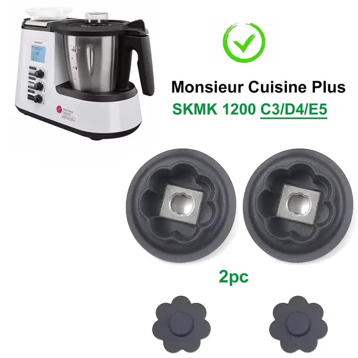 2X Accouplement d'arbre de guidage pour Monsieur Cuisine Plus SKMK 1200 C3/D4/E5