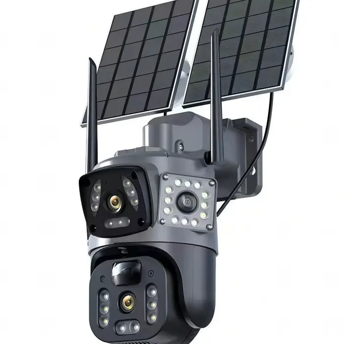 Caméra solaire wifi V360PRO trois yeux et deux images caméra solaire extérieure à Circuit fermé PTZ 