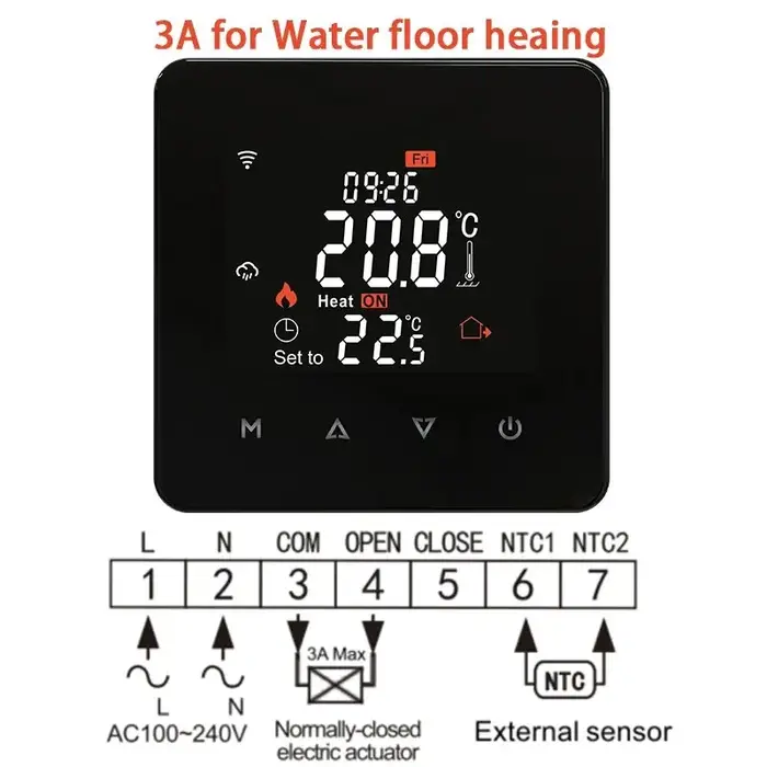 Tuya – Thermostat pour maison intelligente, eau électrique, chauffage au sol chaud, chaudière à gaz,