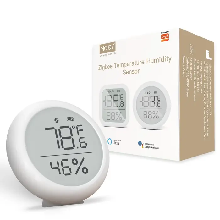 MOES – capteur intelligent de température et d'humidité Tuya ZigBee, pour maison connectée, avec écr