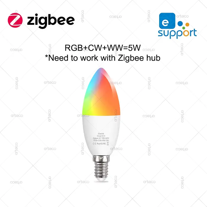 EWelink E27 E14 GU10 ampoule intelligente WiFi Zigbee, ampoule Led à intensité variable RGB CW lampe