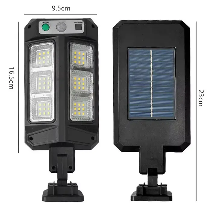 Lampadaires solaires extérieurs étanches avec capteur de mouvement de sécurité lampe à LED avec 3 mo