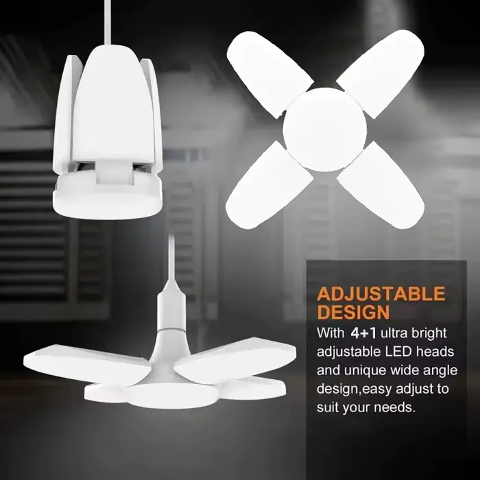 Ampoule LED pliable en forme d'éventail E27, déformation AC85-265V pour plafonniers domestiques, ent