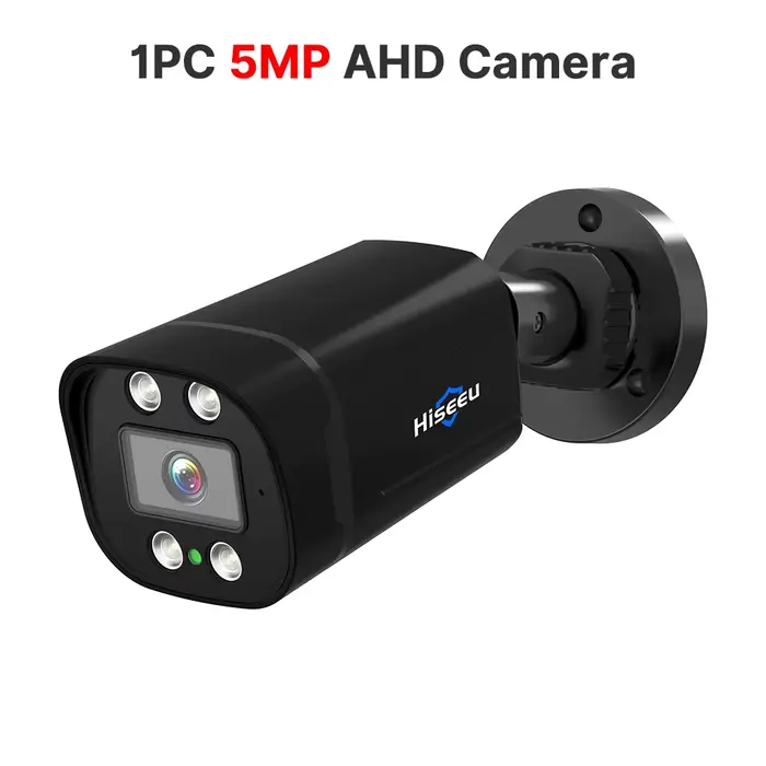 Caméra analogique Hiseeu 5MP AHD, détection humaine, vision nocturne extérieure, surveillance CCTV, 