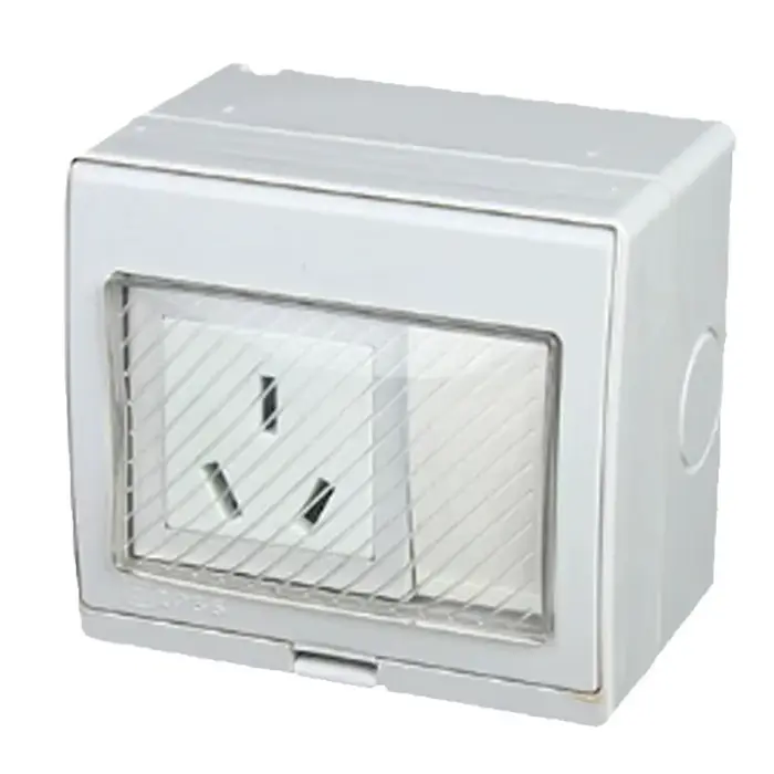 Prise murale étanche AU, 16a, 250V, 1 voie, IP55, extérieur, anti-éclaboussures, Anti-UV, montée en Surface, australie, nouvelle-zélande