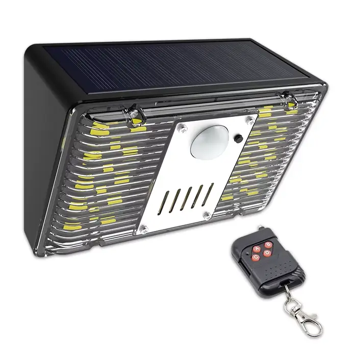 EGFirtor lumière solaire lampe d'alarme télécommande alarme de sécurité capteur de mouvement alarme 
