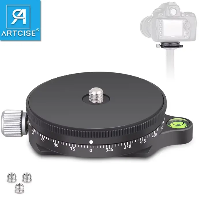Base panoramique Artcise 360° en aluminium CNC pour appareils photo DSLR et caméscopes occasions spéciales