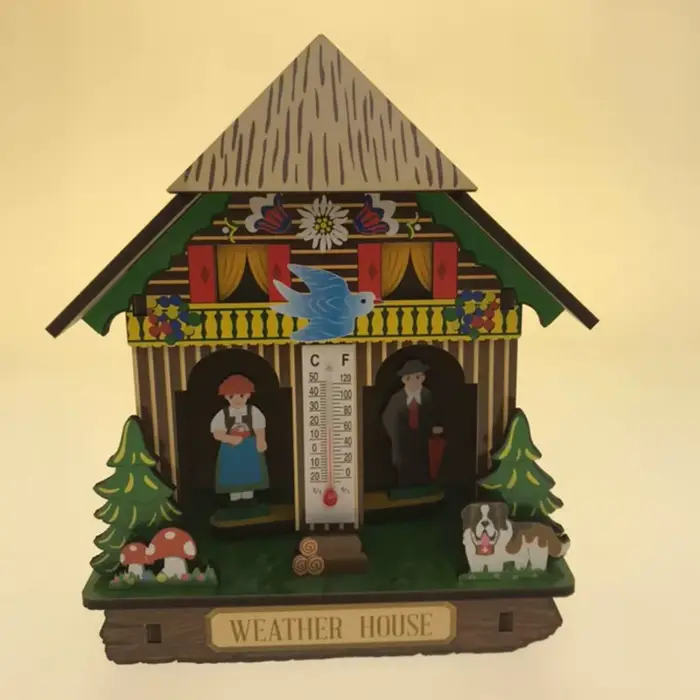 Baromètre de maison en bois créatif