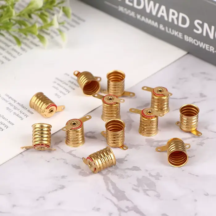 Lot de 10 supports de lampe E10 à vis en cuivre