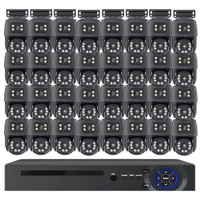 Kit Système de Caméras de Sécurité CCTV POE PTZ 16 Canaux 6MP H.265 avec NVR 16 Voies, Suivi Automat