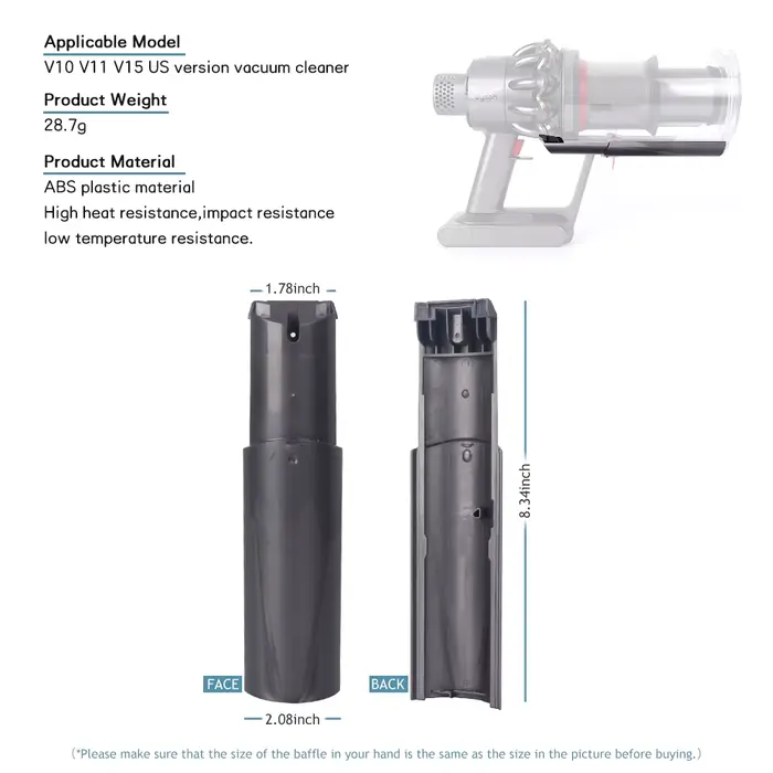 Big Bin Runner – pièce de rechange pour aspirateur Dyson V10 V11 V15 SV12 SV14 SV15 SV22, grand défl