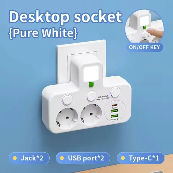 Prise de courant ue 5 prises prise électrique sans rallonge avec ou sans Ports USB type-c deux spéci