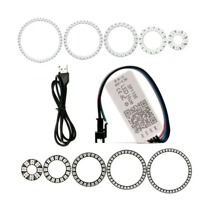 Anneau led rgb adressable individuel ws2812 ic built in pour controleurs sp110e kit de contrôleur gyverlamp modules led occasion speciale