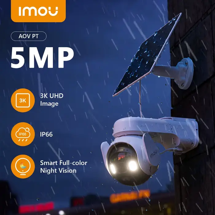 Caméra solaire IMOU 4G Sim AOV PT 5MP Caméra de sécurité WiFi 360 °   Caméra extérieure PTZ Caméra d