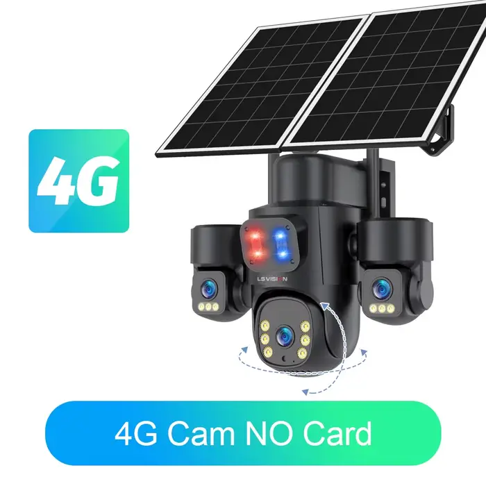 LS VISION 7/24 enregistrement caméra de Surveillance extérieure alimenté par batterie 4G 15MP AOV 3 