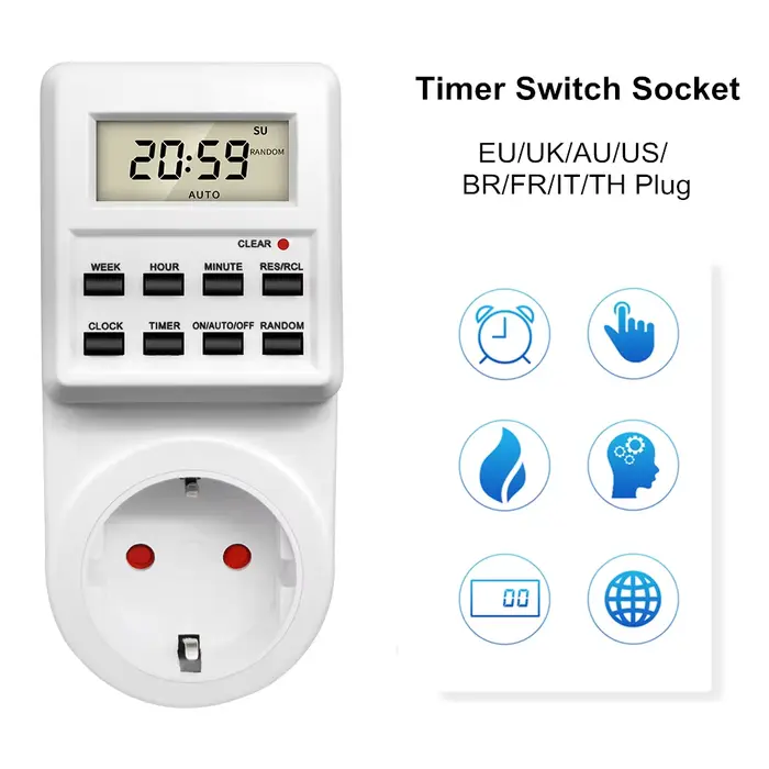 Prise de minuterie numérique électronique 24 heures