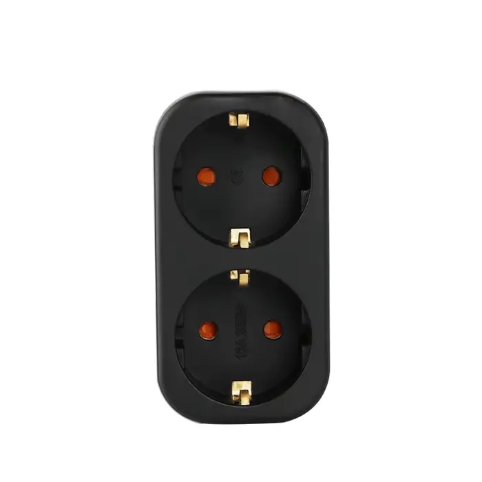 Adaptateur Schuko double prise sans câble, 3680 W Max 250 V/16 prises multiples peu encombrant, Trip
