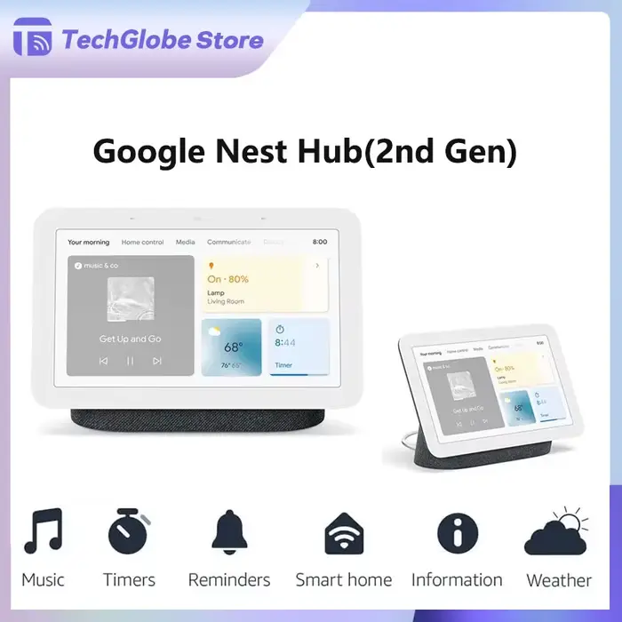 Contrôleur de maison intelligente Google Nest Hub avec Google Assistant et haut-parleurs Bluetooth pour une maison connectée et une vie numérique simplifiée