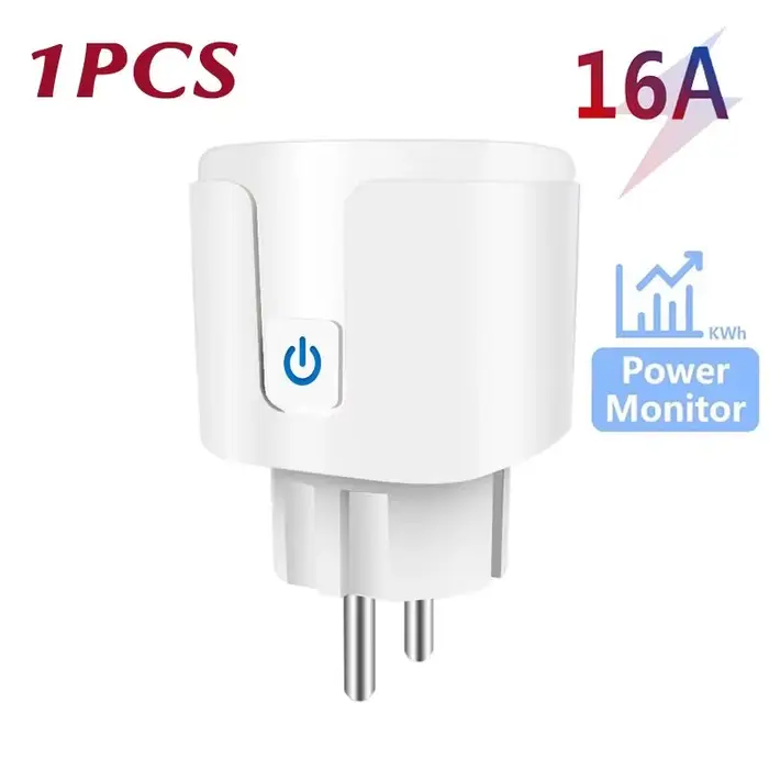 Prise intelligente EU 16A/20A, fonctionne avec l'application Tuya, prise intelligente WiFi avec surv