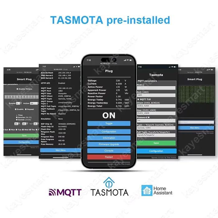Prise intelligente Tasmota préprogrammée avec firmware TASMOTA