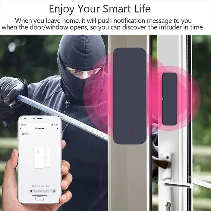 Zigbee Wifi porte fenêtre capteur d'entrée sécurité antivol alarme magnétique vie intelligente Compatible avec Alexa Google Home Tuya