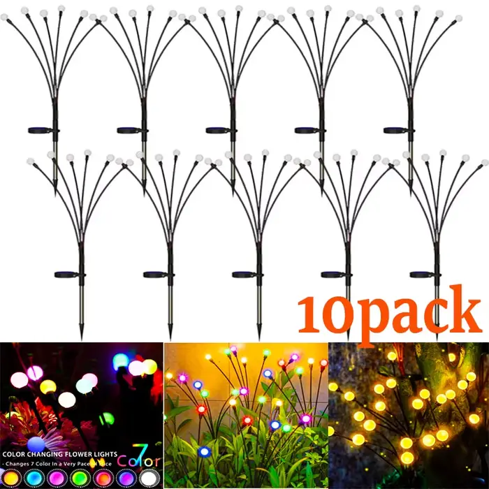Paquet de 10 lampes de jardin solaires extérieures nouveau Design de feuille amélioré lumières solai
