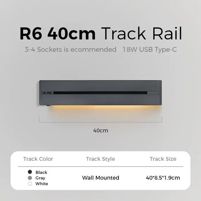 Prise de rail avec charge rapide USB Type C Haute puissance Amélioration de l’habitat Prise de coura