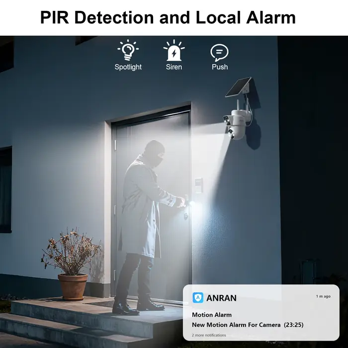 ANRAN – caméra solaire à double objectif