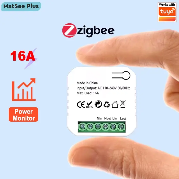 Module de commutation de prise ZigBee, mini-interrupteur intelligent avec moniteur d'énergie, minute