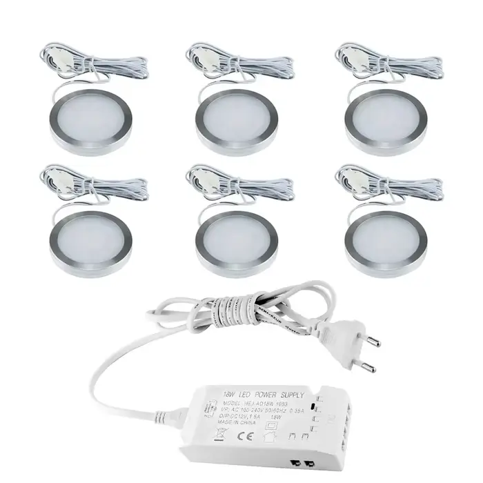 1-6 pièces LED armoire lumière 2W avec adaptateur secteur ue US éclairage intérieur pour sous armoir