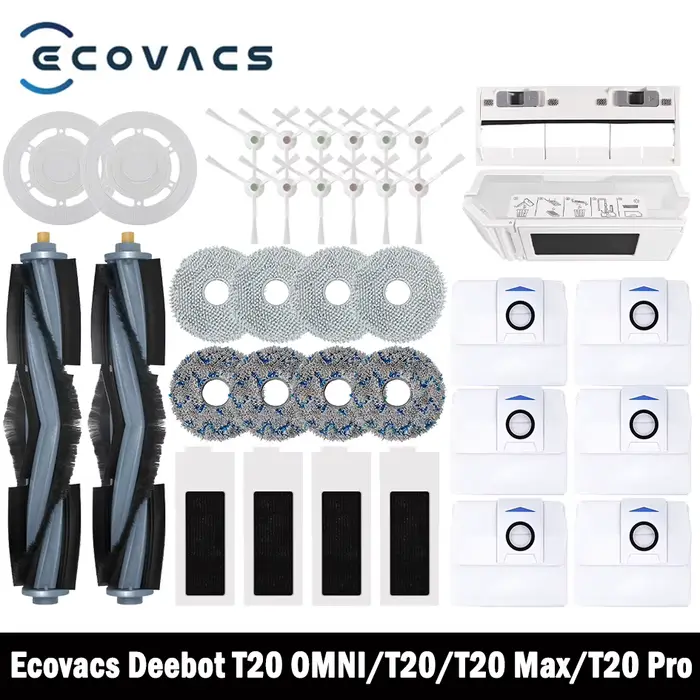 Ecovacs-Accessoires Deebot T20 OMSettlement/T20/T20e/T20 Pro, brosse latérale principale, vadrouille