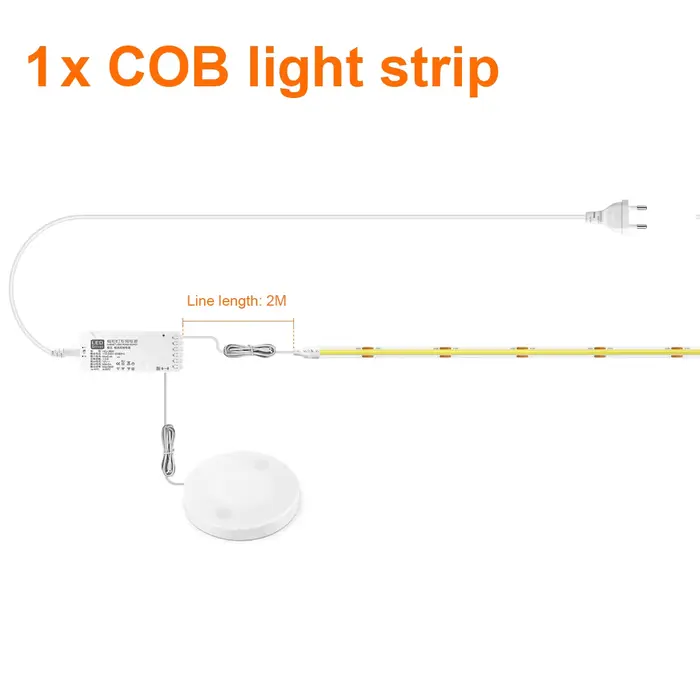 Bande Lumineuse LED COB à Capteur Tactile Intensité Réglable, Collection Sous-Meuble, Présentoir, Bi