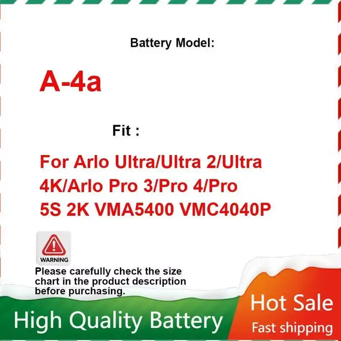 Batterie de caméra A-4A haute Performance respectueuse de l'environnement pour Arlo Ultra 1 2 4K Pro