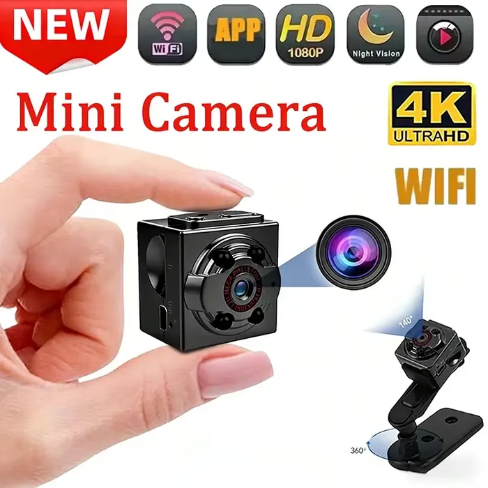 Mini caméra HD 1080p portable, petite caméra avec vision nocturne et détection de mouvement, caméras