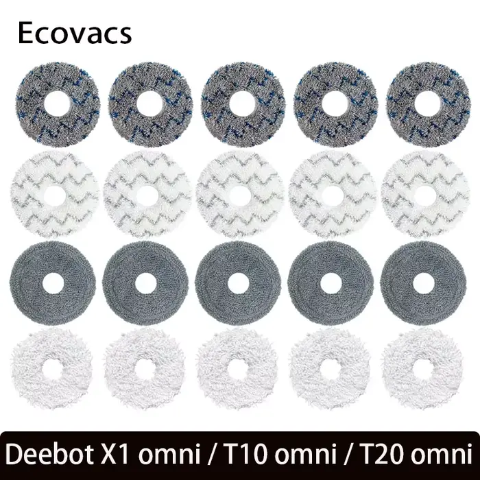 Pièces de chiffon de vadrouille pour aspirateur Ecovacs Deebot T20 OMNI/ X1 OMNI T10 TURBO, chiffons