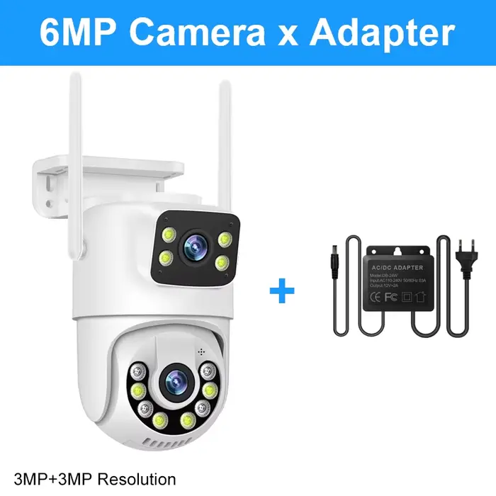 Smar-Caméra de surveillance extérieure PTZ IP WiFi HD 6MP, dispositif de sécurité sans fil, avec sui