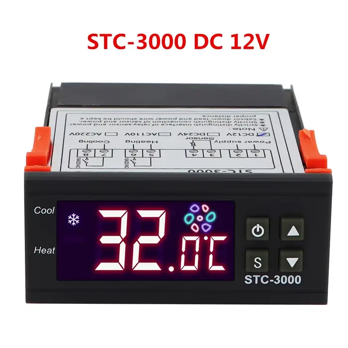 STC-3000 ThermoandreContrôleur de température 12V 24V 220V Numérique Chauffage Refroidisseur Incubat