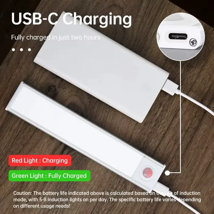 LED capteur de mouvement lumière veilleuse sans fil USB sous armoire