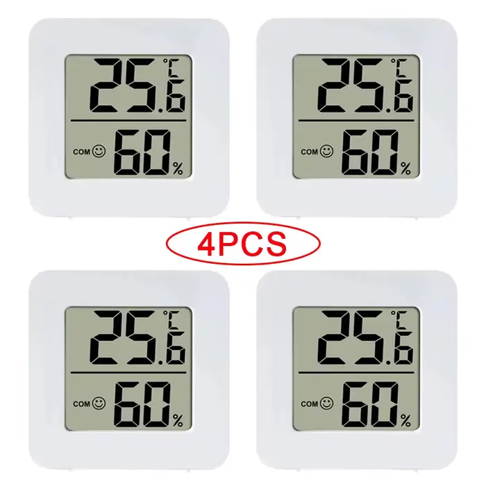 4 pièces thermomètre numérique hygromètre intérieur Mini température LCD moniteur électronique hygro