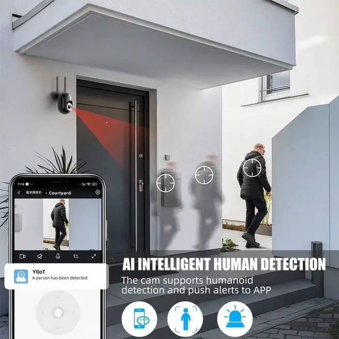 Caméra IP 2MP, système de vidéosurveillance pour maison intelligente