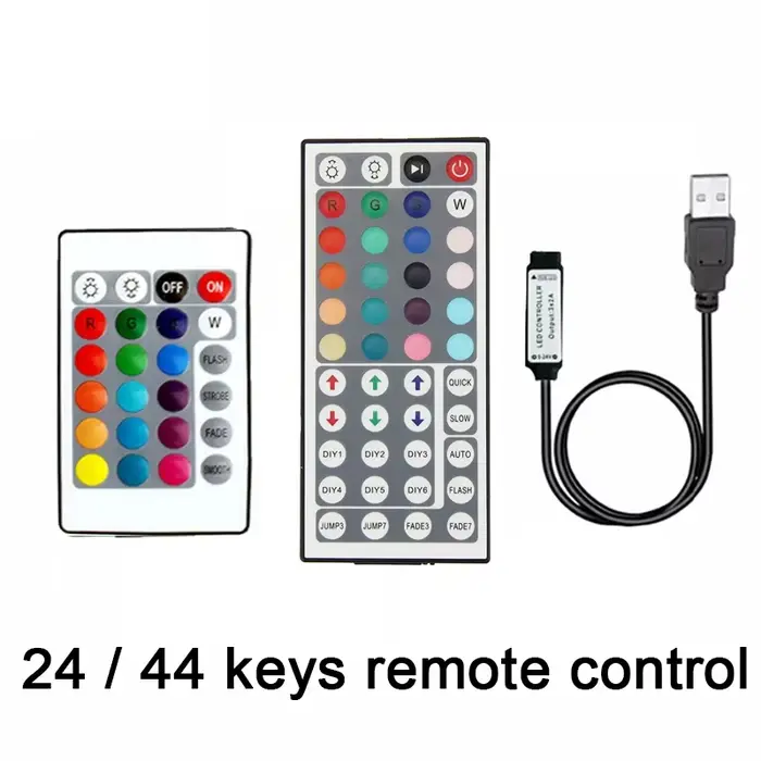 Bande LED RGB contrôleur Mini 3 24 44 touches connecteur USB télécommande IR variateur pour 5050 283