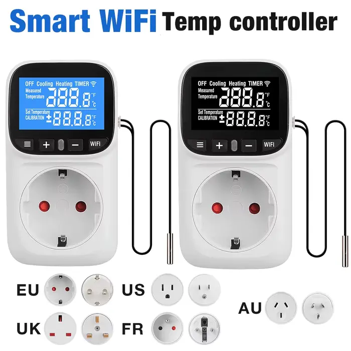Thermostat intelligent Wi-Fi Tuya avec prise EU/US/UK/FR/AU