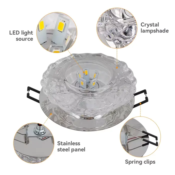 Allée encastré LED plafonnier salon cristal couloir allée lumières LED plafonniers Luces avant techo