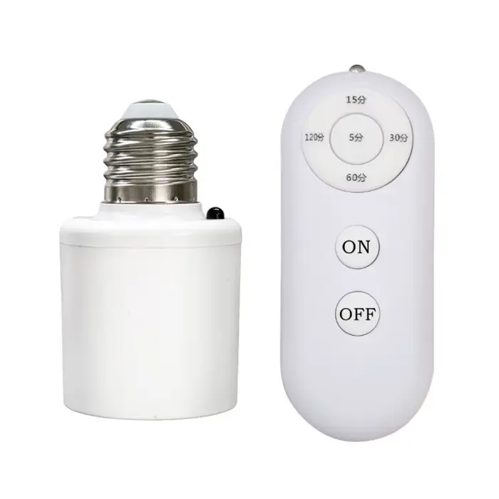 E27 60W télécommande sans fil minuterie intelligente interrupteur support de lampe 110V 220V maison 