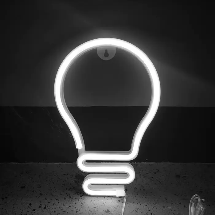 Ampoule LED enseigne au néon USB/alimentée par batterie lumière LED pour chambre décoration cadeau v
