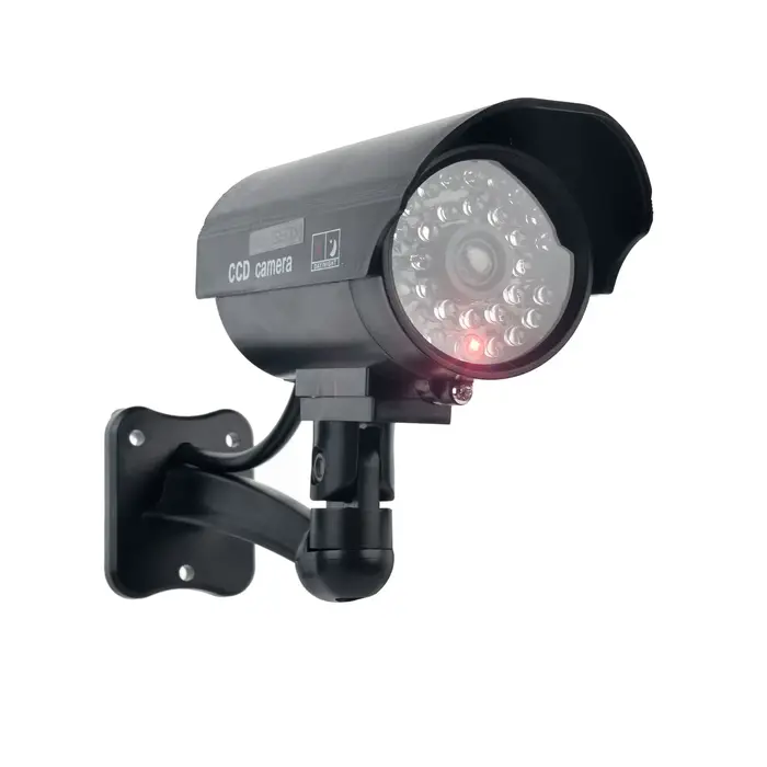 Caméra de surveillance factice réaliste, étanche, avec LED rouge clignotante, pour extérieur et inté
