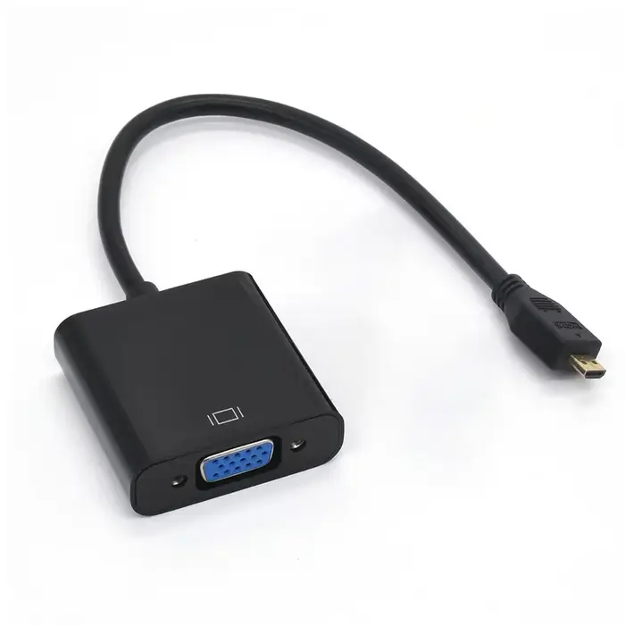 Connecteur d'entrée Micro HDMI vers sortie VGA, adaptateur de câble Micro HDMI vers VGA 1080P pour a