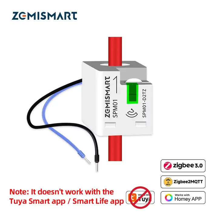 Compteur denergie intelligent zemismart zigbee 30 moniteur de puissance en temps reel capteur 63a beige compatible homey assistant via zigbee2mqtt zha occassions speciales eco friendly智能家居智能能源计数器Zemismart Zigbee 3.0实时功率监控器63A容量适用于Homey助手通过Zigbee2MQTT ZHA特定场合生态友好